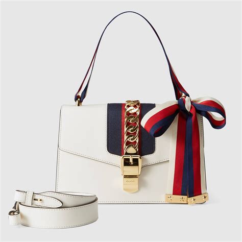 small sylvie leather shoulder bag gucci strap|gucci sylvie leather shoulder bag.